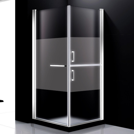 Paroi de douche avec portes pivotantes sables pour salle de bain PMR