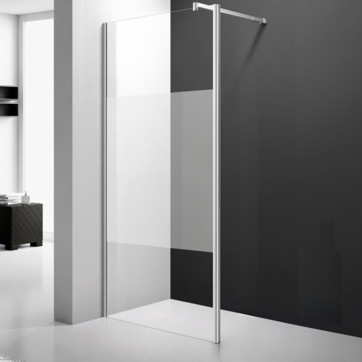 Paroi de douche fixe sable pour salle de bain PMR