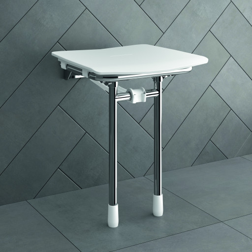 Sige de douche RUGAO BLANC relevable et rglable pour salle de bain PMR