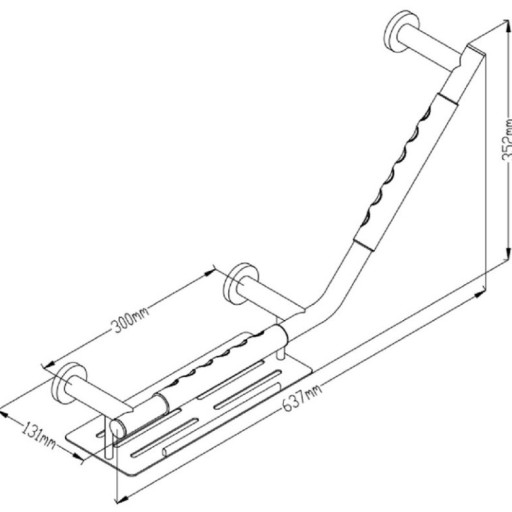 Barre d'appui 135 COMFORT GRIP en acier bross avec porte-savon
