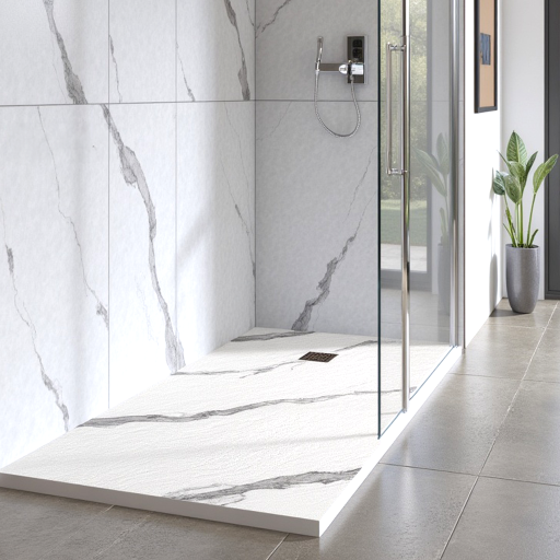 Receveur AQUALITE ULTRASLIM - Bonde Frontale - 160x90 Marbr