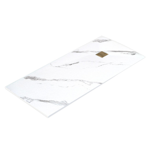 Receveur AQUALITE ULTRASLIM - Bonde Frontale - 160x90 Marbr