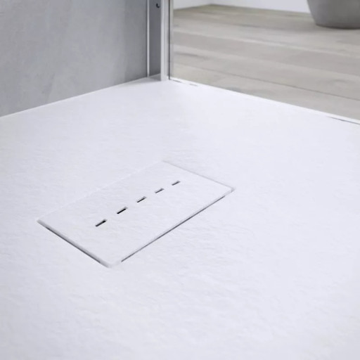 Receveur de douche BLANC extra-plat AQUALITE ULTRASLIM  200x100 - Bonde Centrale Rectangulaire