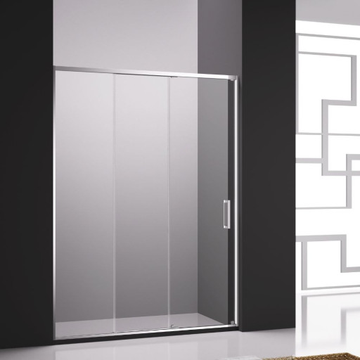 Paroi de douche avec panneaux coulissants 3 volets pour salle de bain PMR