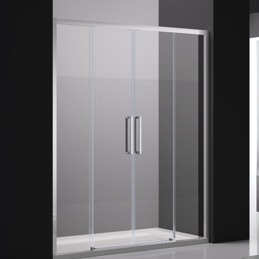 Paroi de douche 160 cm avec double porte coulissante ajustable  pour salle de bain PMR