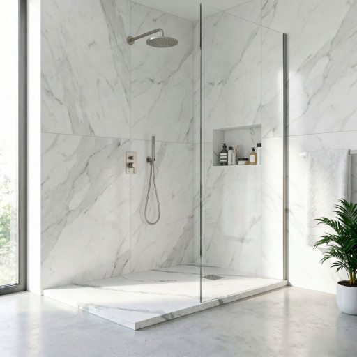 Receveur de douche AQUALITE ULTRASLIM - Bonde Frontale - 180x80 Marbr�