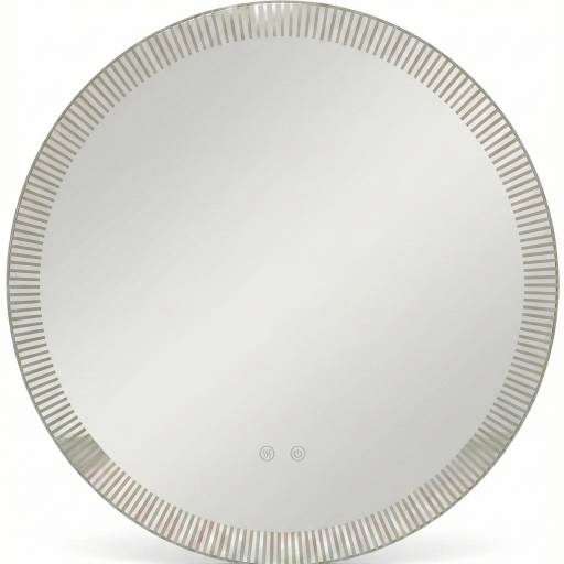 Miroir rond antibu�e LED SA26-006 pr�sent� de face sur fond blanc, avec d�tail du pourtour.