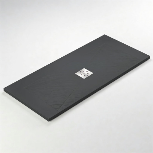 Receveur de douche NOIR extra-plat AQUAPLUS 180x80 pour salle de bain PMR