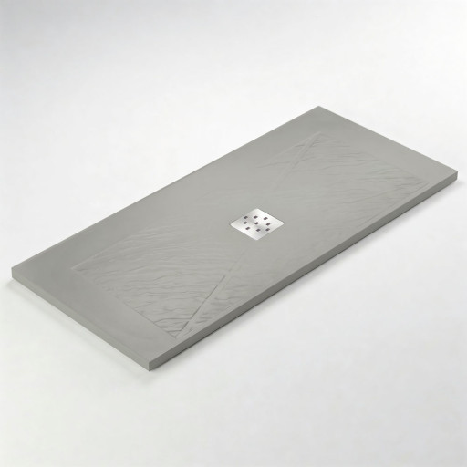 Receveur de douche GRIS extra-plat AQUAPLUS pour salle de bain PMR