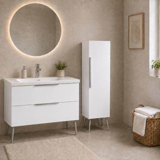 Meuble salle de bain KANO 120 cm sur pieds avec vasque c�ramique coloris blanc neige pr�mont�