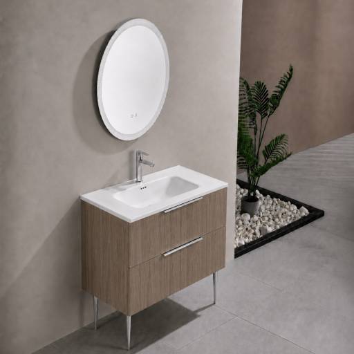 Meuble de salle de bains KANO 120 cm ch�ne, en situation