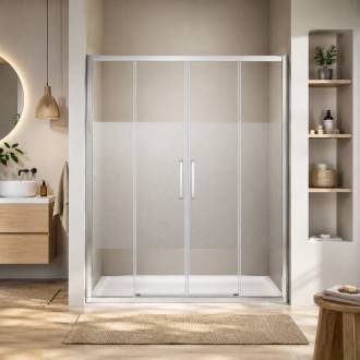 Paroi de douche 160 cm � double porte coulissante, en situation