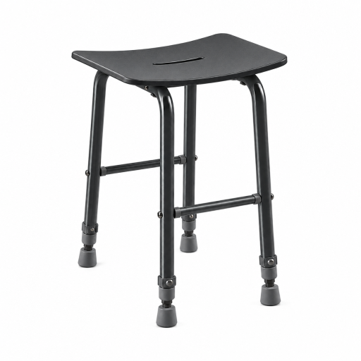 Tabouret de douche RUGAO NOIR r�glable pour salle de bain PMR