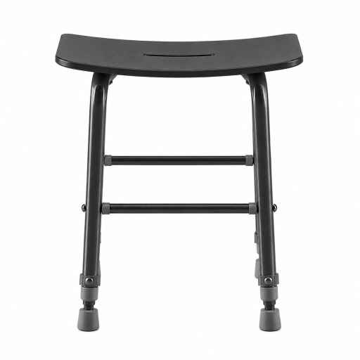 Tabouret de douche RUGAO NOIR r�glable pour salle de bain PMR