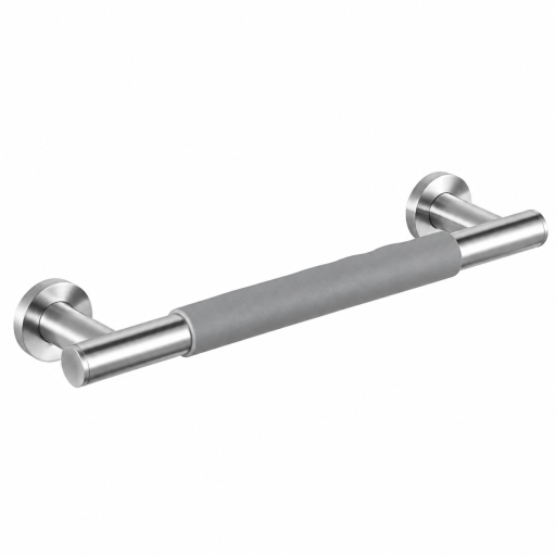 Barre d'appui droite COMFORT GRIP en acier brossé 35/45 cm