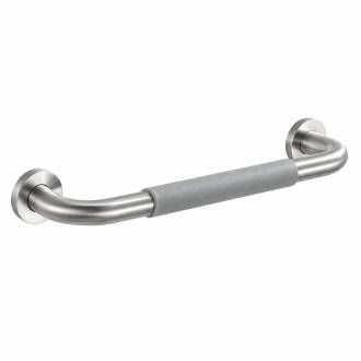 Barre d�appui droite COMFORT GRIP en acier bross�, avec prise centrale et fixations arrondies