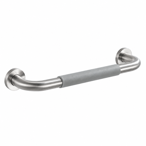 Barre d'appui droite COMFORT GRIP en acier bross� bords arrondis 35/45 cm