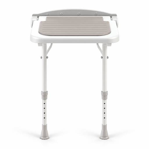 Si�ge de douche rembourr� avec pieds r�glables, vue de face