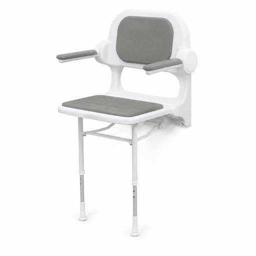 Si�ge de douche S�rie 2000 gris et blanc, vue de trois quarts