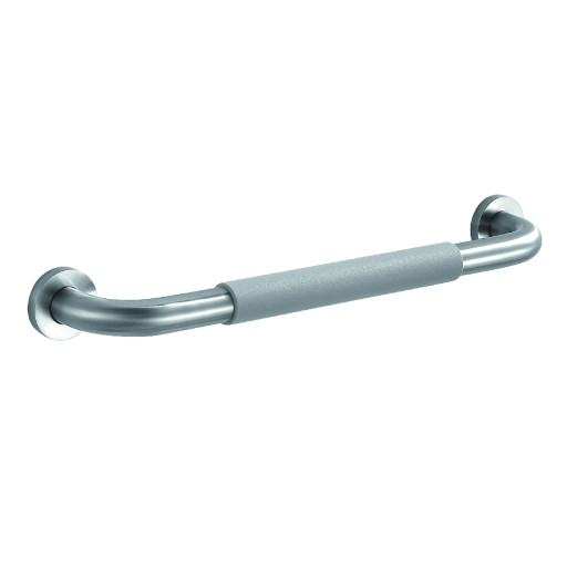 Barre d'appui droite COMFORT GRIP en acier bross bords arrondis 35/45 cm