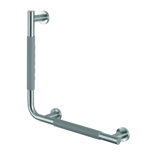 Barre d'appui 90 COMFORT GRIP en acier bross droite