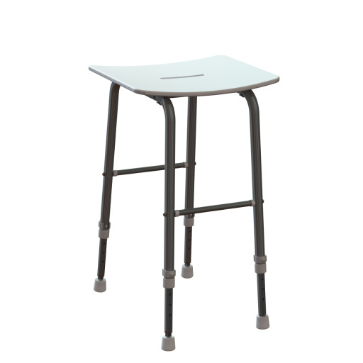 Tabouret de douche RUGAO BLANC rglable pour salle de bain PMR