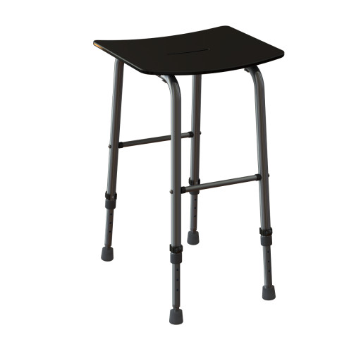 Tabouret de douche RUGAO NOIR rglable pour salle de bain PMR