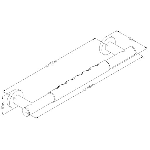 Barre d'appui droite COMFORT GRIP en acier brossé 35 cm